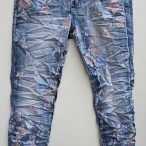 Karostar Jeans K8038 in Blau mit Muster – Größe L/40