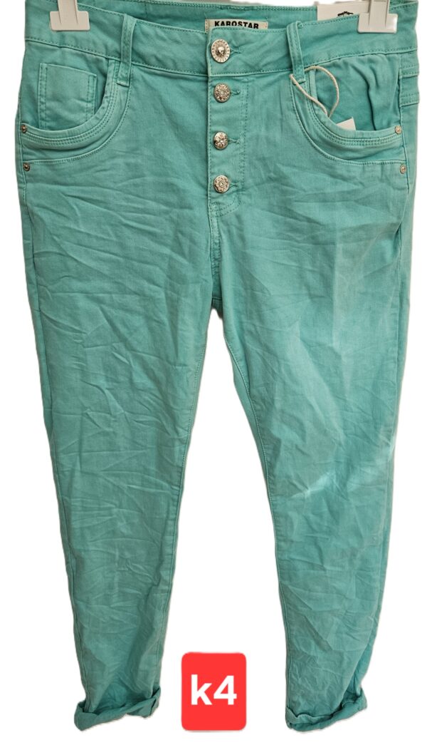 Karostar Baggy Jeans in Türkis – Bequeme Stretch-Jeans, Größe 40