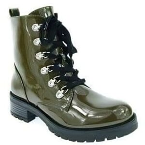 lackboots-grün Lack - Boots grün und weiß